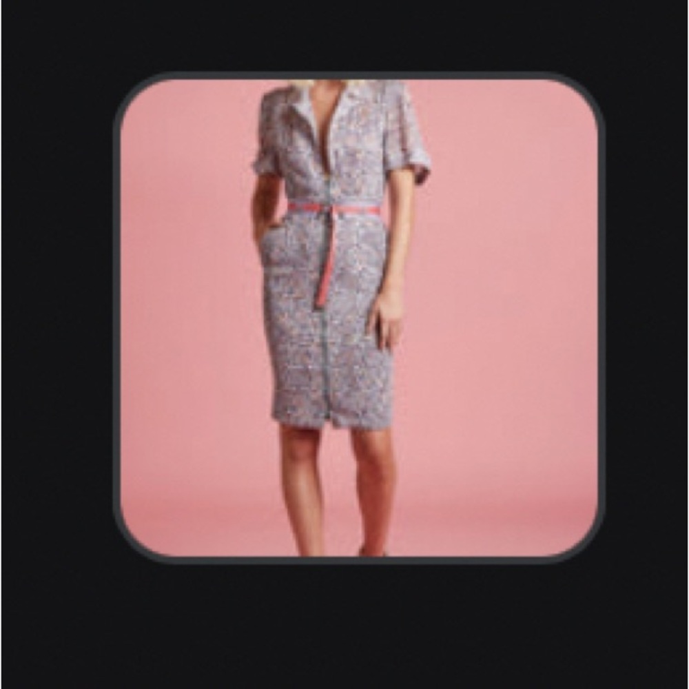 Byron Lars Tropical Reef Belted Sheath Shirt Dress